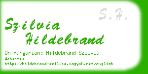 szilvia hildebrand business card